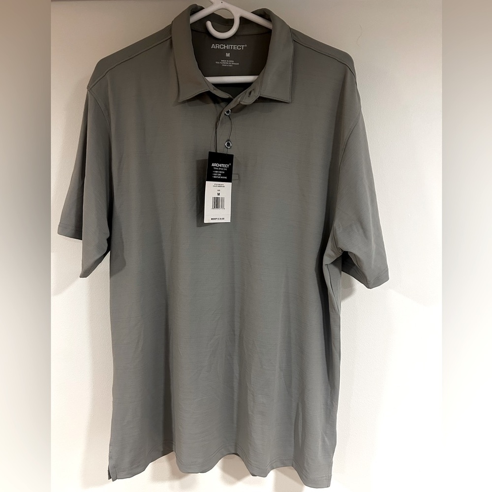 NWT Architect Men's, M, Gray Polo Shirt, Dri-Fit material
